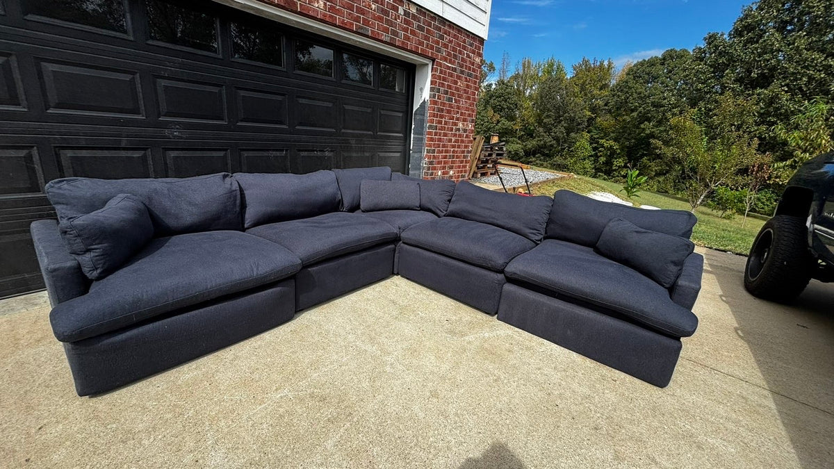 Navy Blue American Signature Sectional Couch