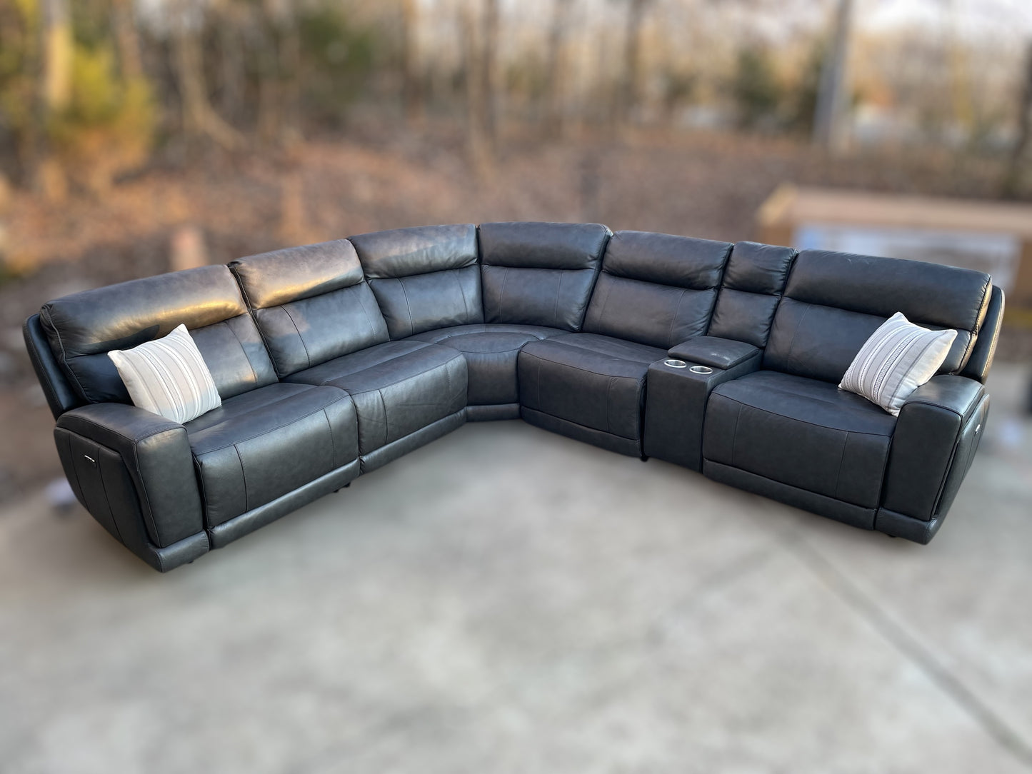 Lauretta 6-Piece Leather Power Reclining Sectional – Costco