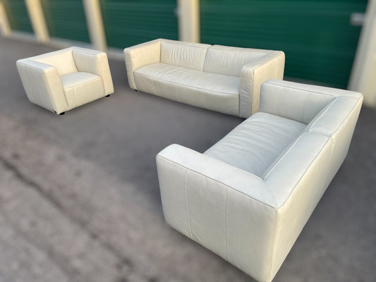 Brady Leather 3-Piece Set – Ivory