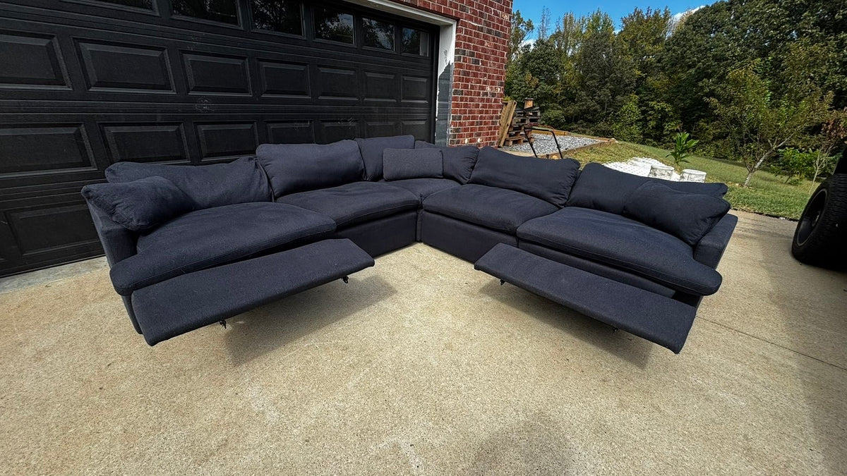 Navy Blue American Signature Sectional Couch