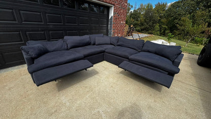 Navy Blue American Signature Sectional Couch