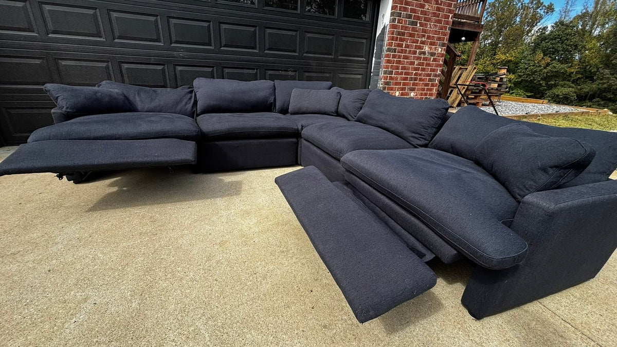 Navy Blue American Signature Sectional Couch