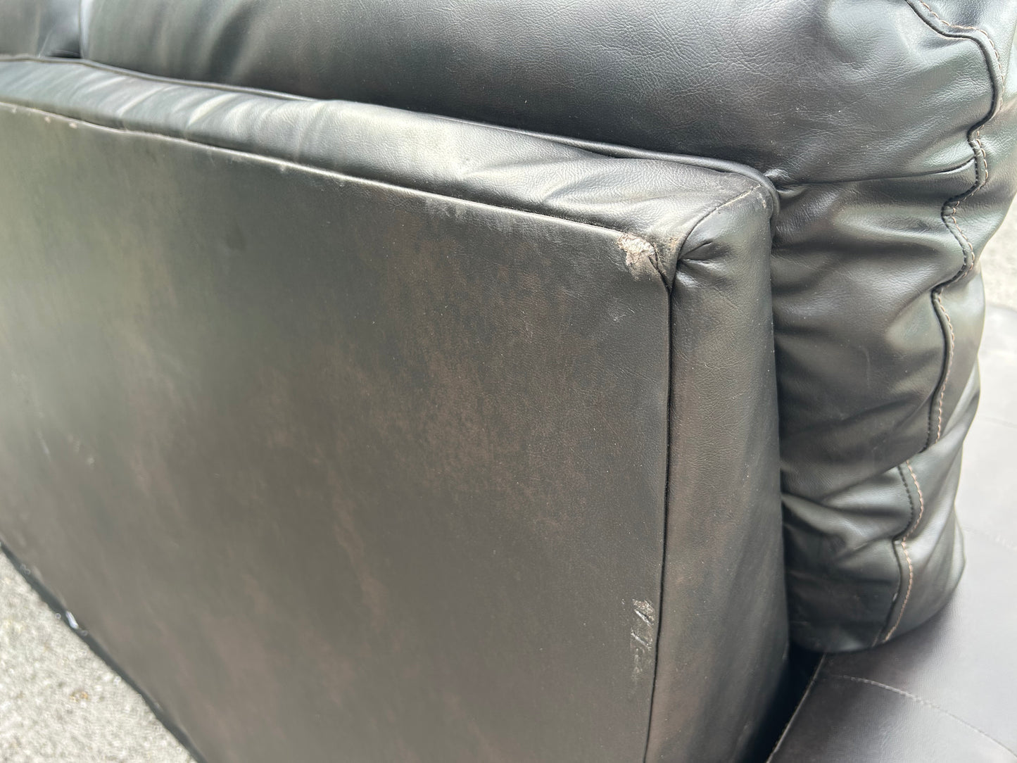 Dark Brown Faux Leather L-Shape Sectional