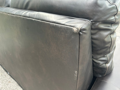 Dark Brown Faux Leather L-Shape Sectional