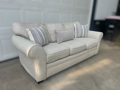 Off-White Fabric 3-Seater Sofa