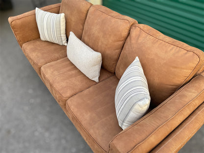 Brown Faux Leather 3-Seater Sofa – Ashley Furniture
