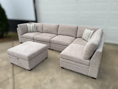 Thomasville Tisdale 6-Piece Sectional – Taupe (Costco)