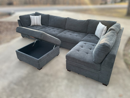 Thomasville Tisdale 6-Piece Sectional – Dark Grey (Costco)