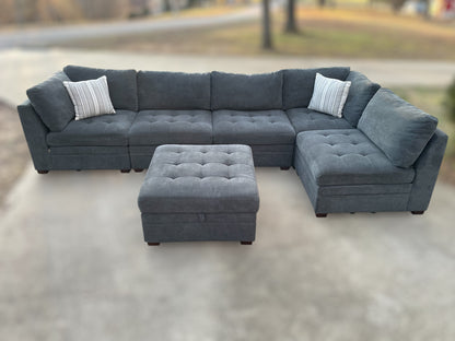 Thomasville Tisdale 6-Piece Sectional – Dark Grey (Costco)