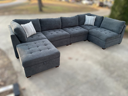 Thomasville Tisdale 6-Piece Sectional – Dark Grey (Costco)