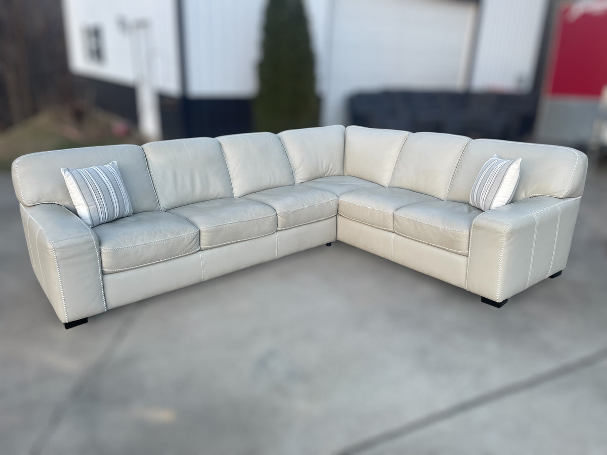 Buckley Top-Grain Leather Sectional – Costco
