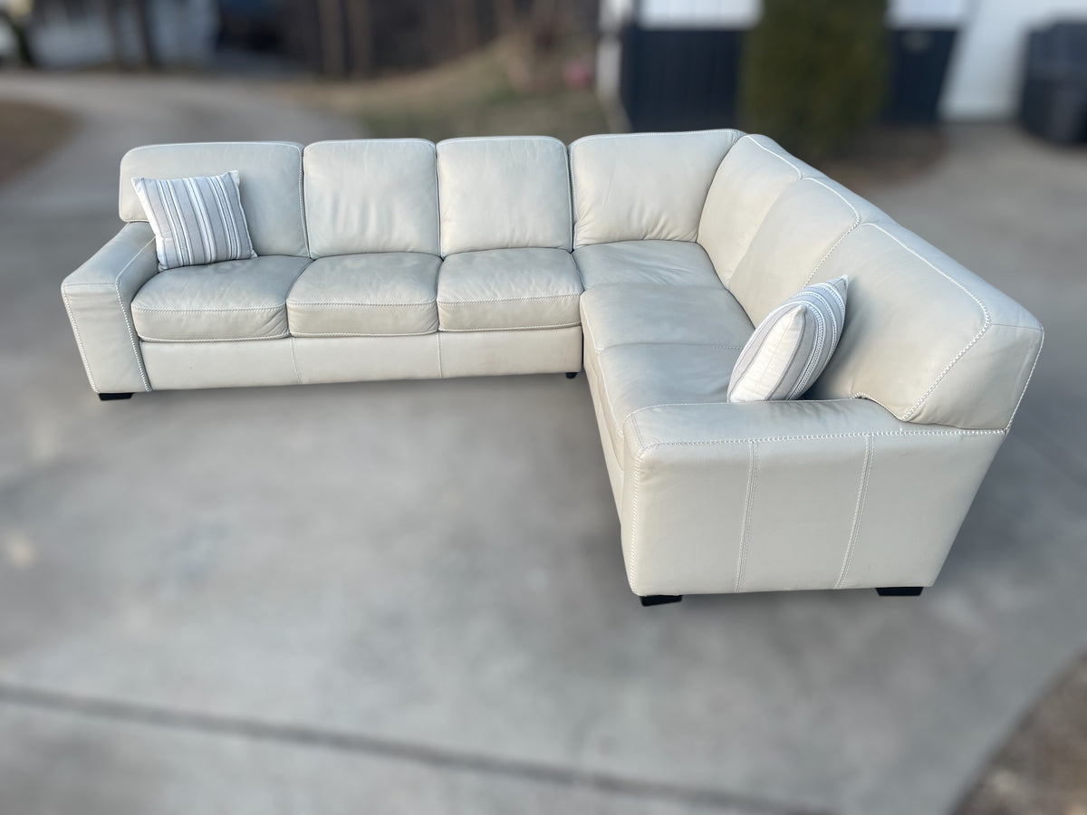 Buckley Top-Grain Leather Sectional – Costco