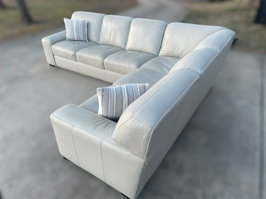 Buckley Top-Grain Leather Sectional – Costco