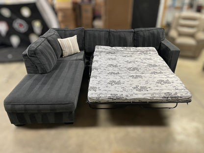 Navy Blue Ashley Sleeper Sectional w/ Ottoman
