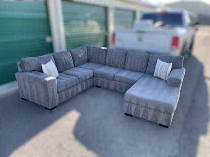 Modern Grey Sectional w/ Chaise