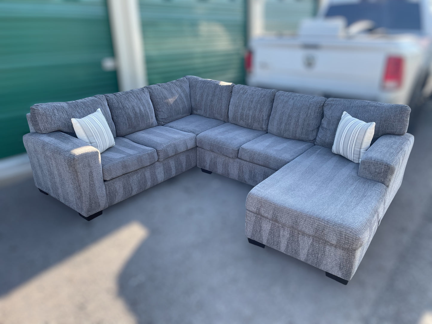 Modern Grey Sectional w/ Chaise