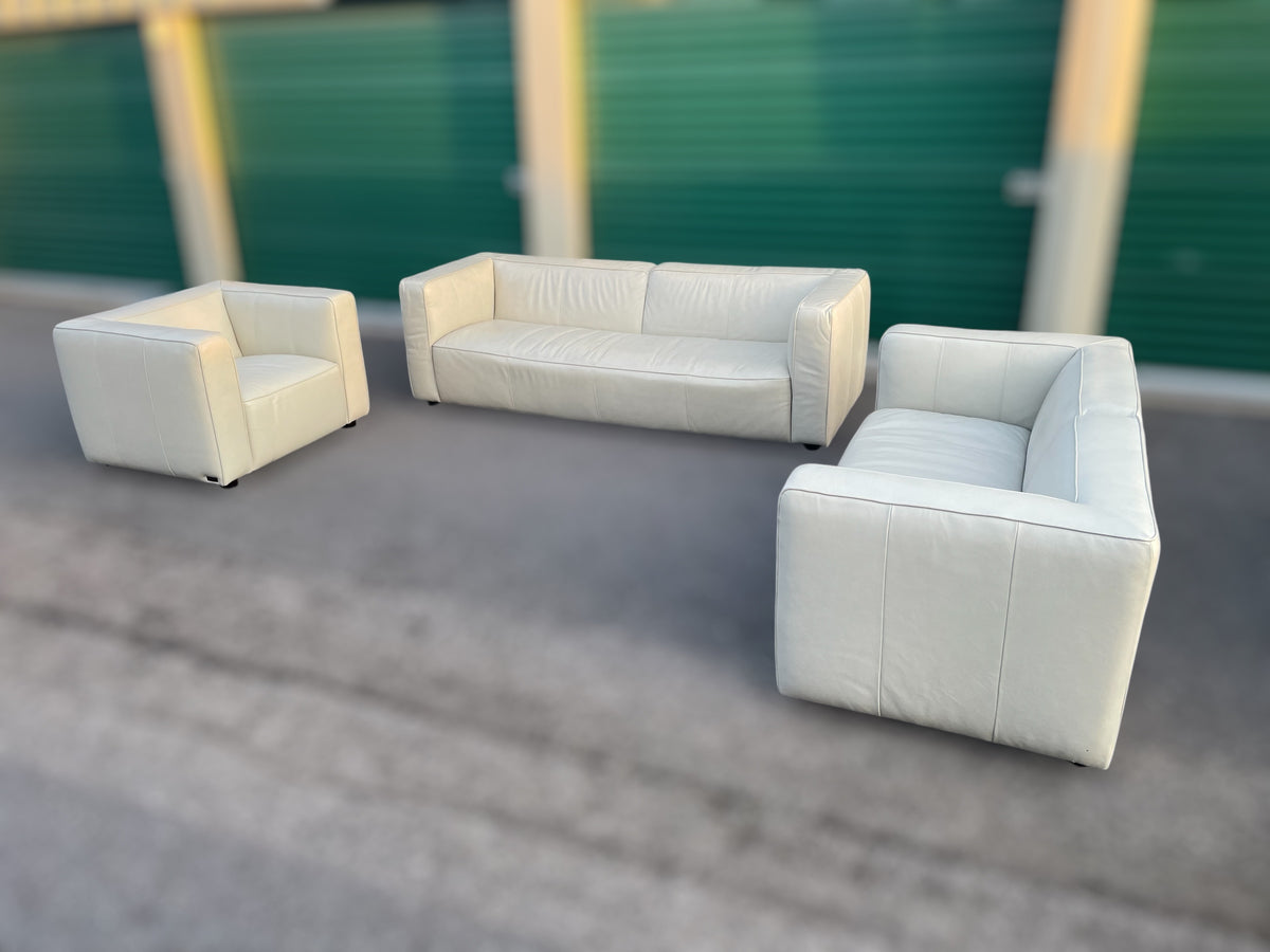 Brady Leather 3-Piece Set – Ivory