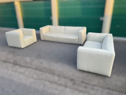 Brady Leather 3-Piece Set – Ivory