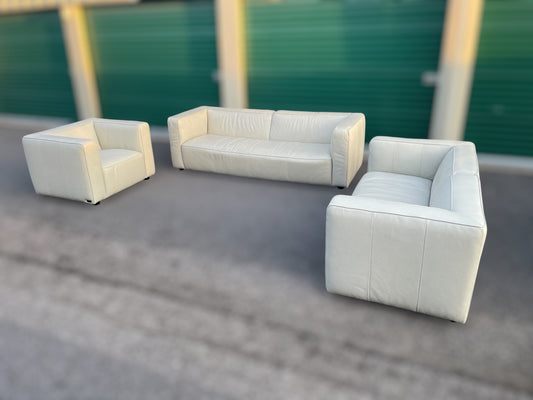 Brady Leather 3-Piece Set – Ivory