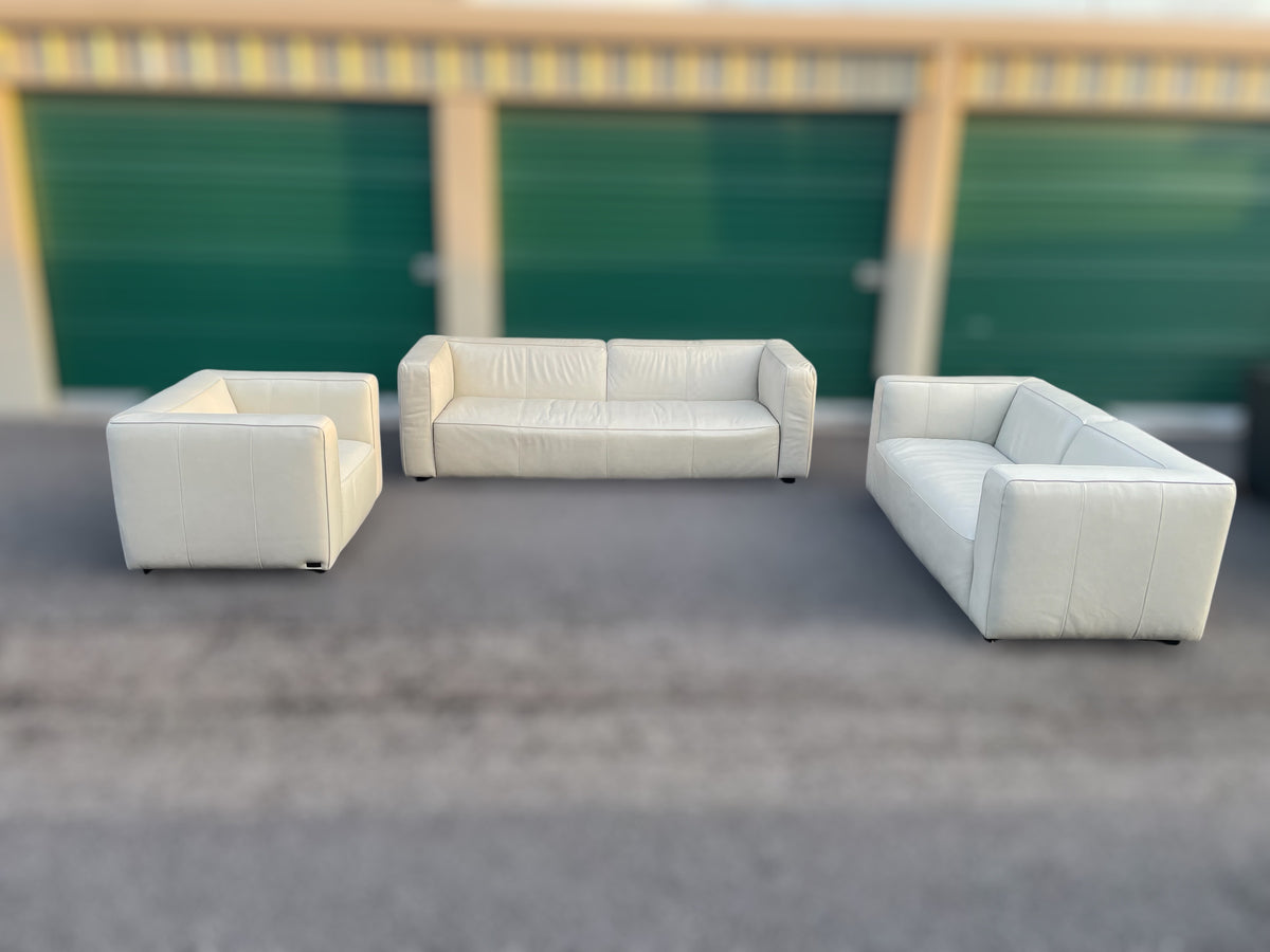 Brady Leather 3-Piece Set – Ivory