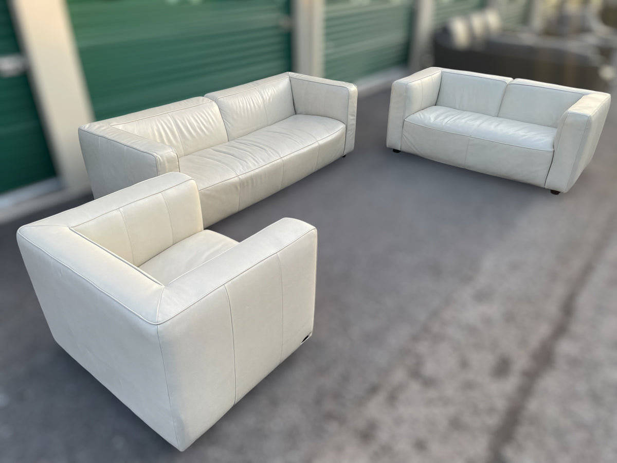 Brady Leather 3-Piece Set – Ivory