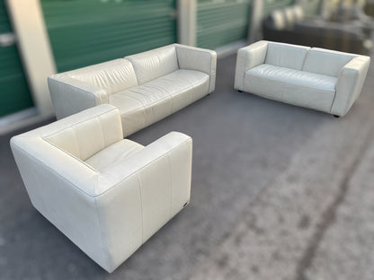 Brady Leather 3-Piece Set – Ivory
