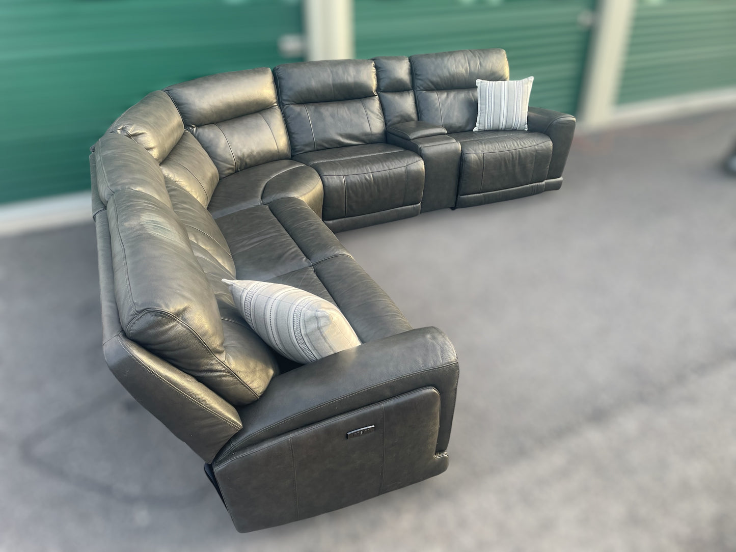 Lauretta 6-Piece Leather Power Reclining Sectional