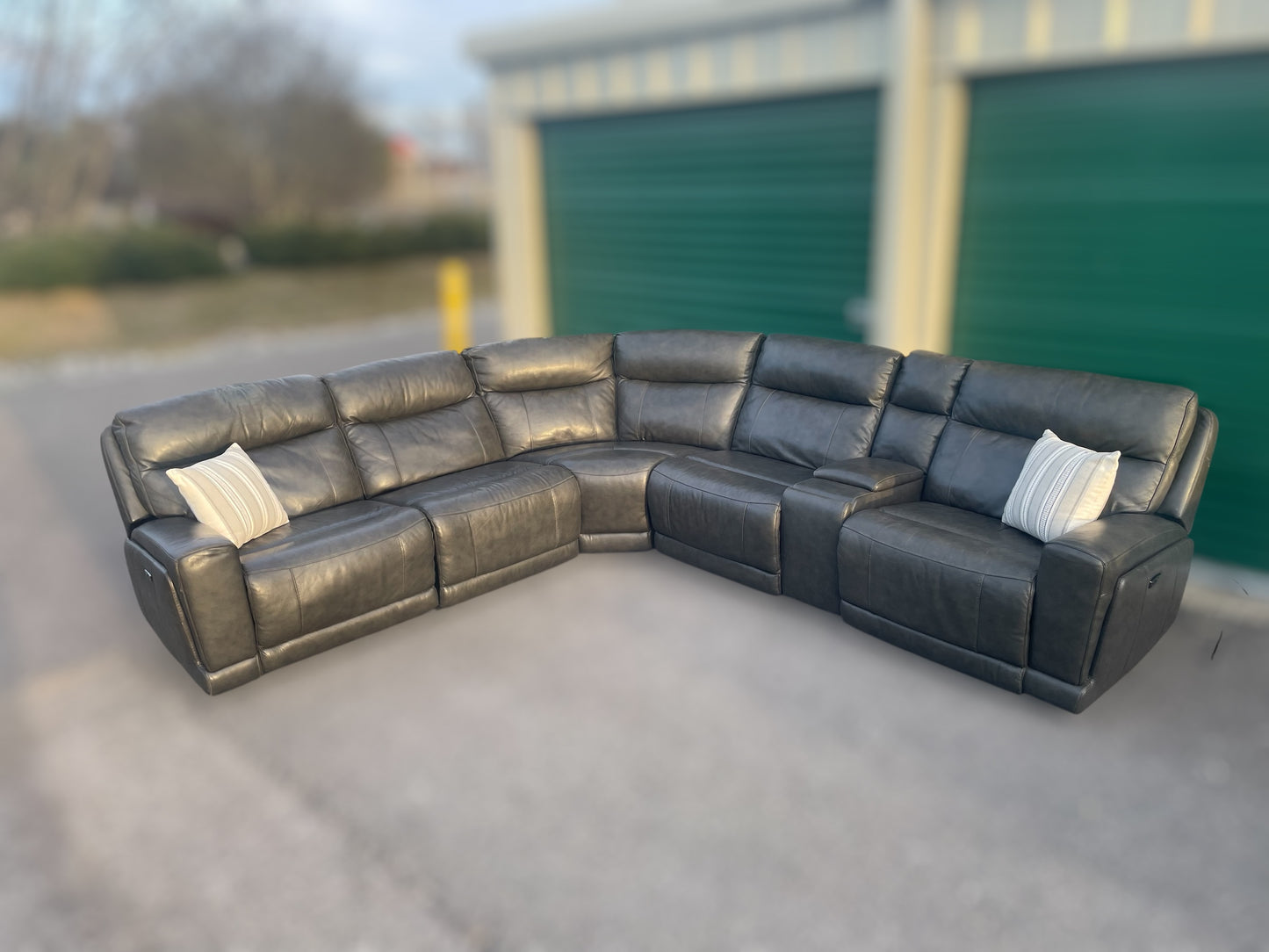 Lauretta 6-Piece Leather Power Reclining Sectional