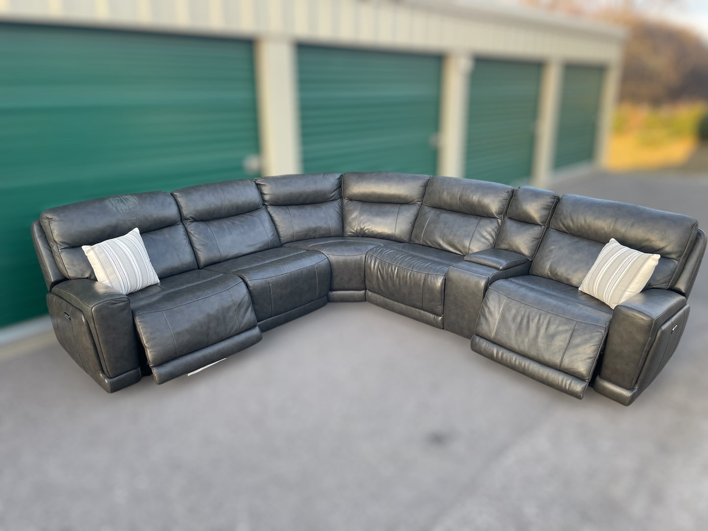 Lauretta 6-Piece Leather Power Reclining Sectional
