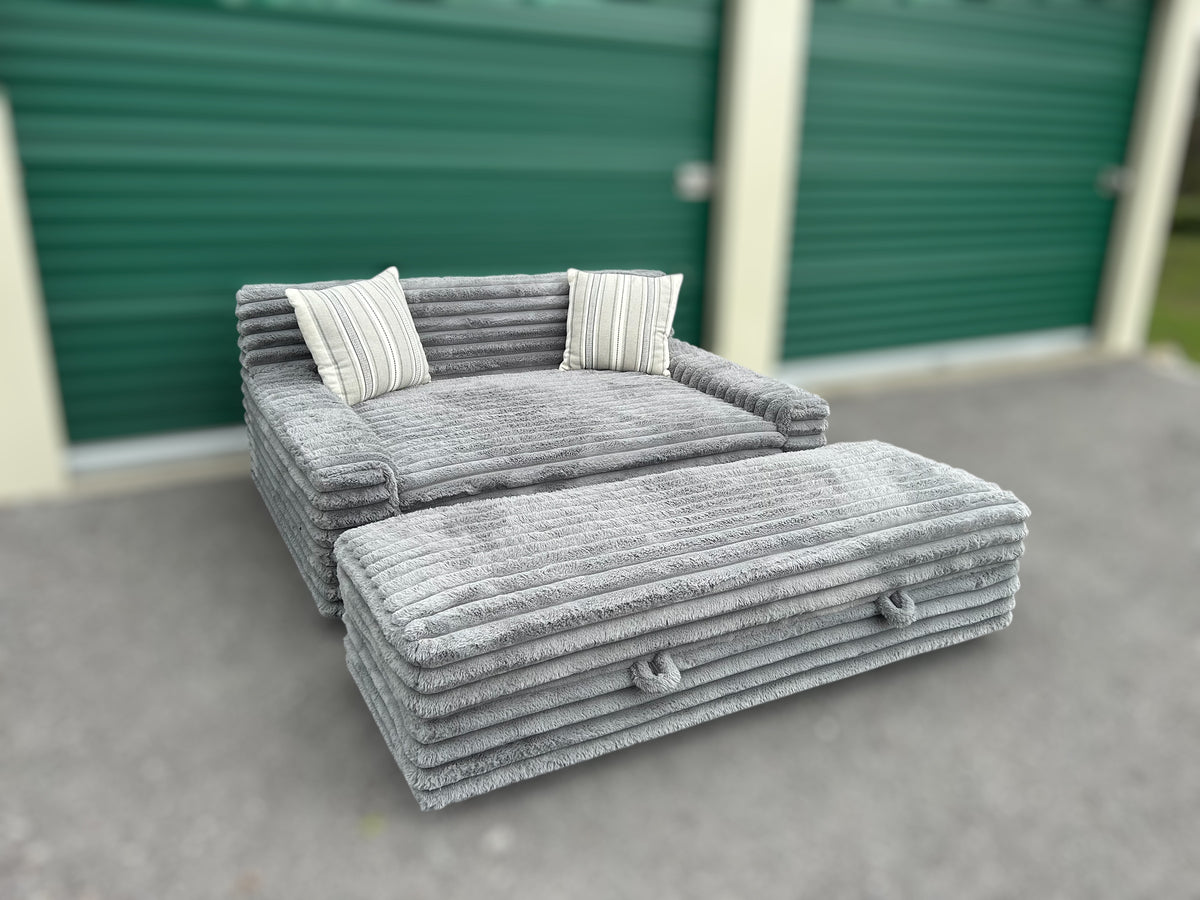 Thomasville Wills Oversized Chair with Storage Ottoman