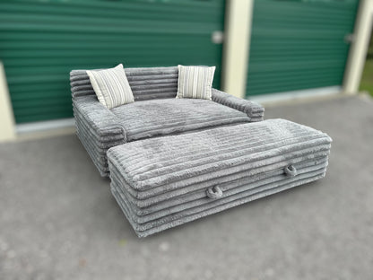Thomasville Wills Oversized Chair with Storage Ottoman