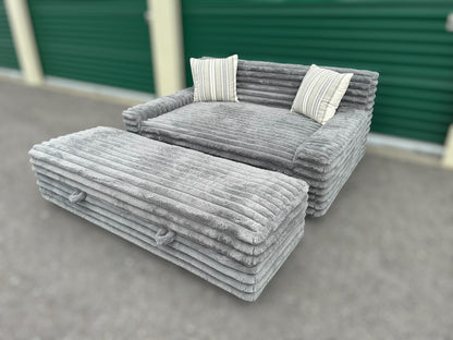 Thomasville Wills Oversized Chair with Storage Ottoman