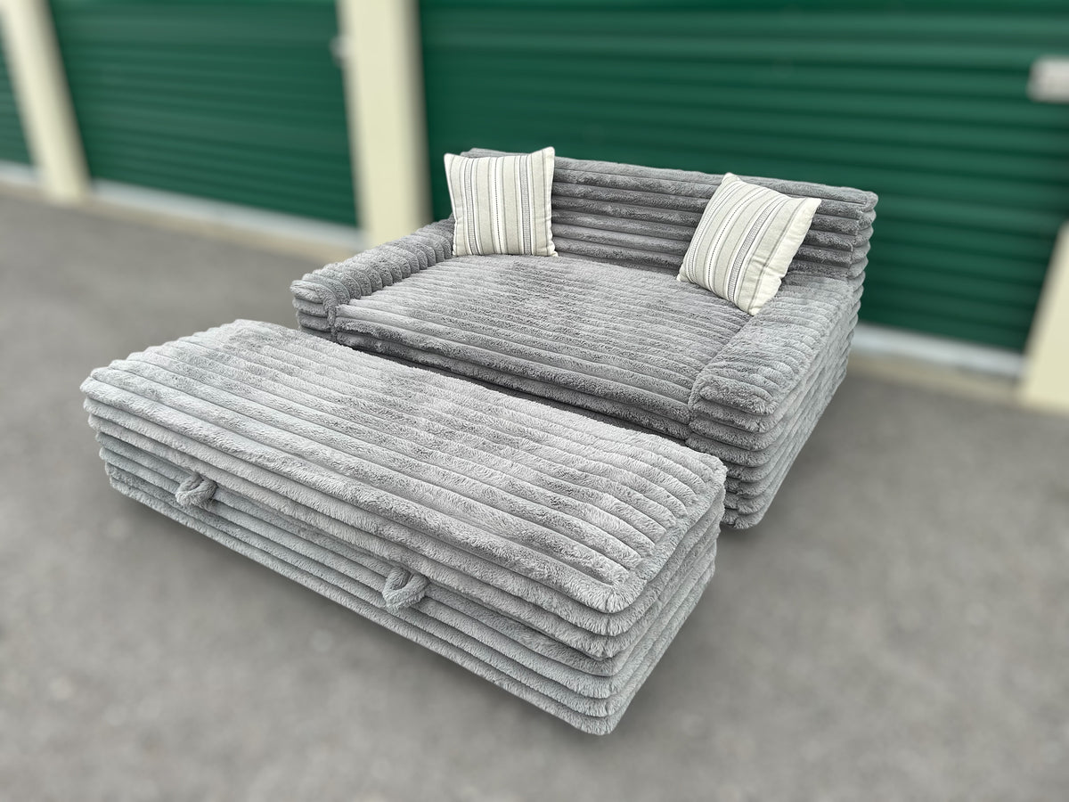 Thomasville Wills Oversized Chair with Storage Ottoman