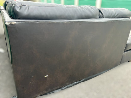 Dark Brown Faux Leather L-Shape Sectional