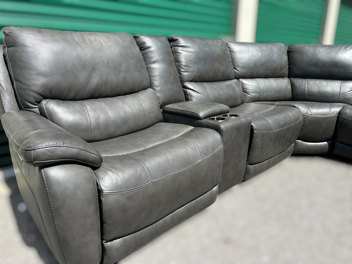 Wylder Leather Power Reclining Sectional with Power Headrests