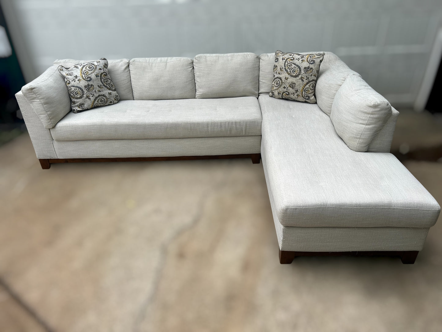Beautiful 2-Piece White Fabric Sectional