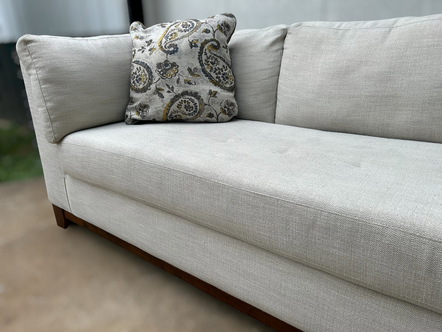 Beautiful 2-Piece White Fabric Sectional